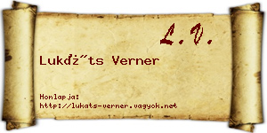 Lukáts Verner névjegykártya